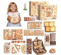 Fournitures scolaires Capybara Adorable trousse à crayons Capybara avec stylos, cahiers, règles, autocollants, plus de surprises, cadeaux pratiques d'anniversaire et de Noël pour enfants étu