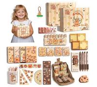 Fournitures scolaires Capybara Adorable trousse à crayons Capybara avec stylos, cahiers, règles, autocollants, plus de surprises, cadeaux pratiques d'anniversaire et de Noël pour enfants étu