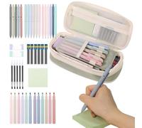 Fournitures scolaires esthétiques mignonnes | Stylos gel noirs, gommes, bloc-notes, écriture lisse - Jolie trousse à crayons, pour enseignantes, femmes, filles, adolescents, collège, bureau, salle de