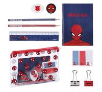 Fournitures scolaires - Marvel - Spiderman - Set complet avec étui transparent - Rouge - Mixte