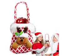 Fourre-tout À Bonbons De Noël - Sac Cadeau En Tissu | 35x17cm Bonhomme De Neige Père Noël Design | Peut Contenir Des Friandises, De Petits Cadeaux Pour Les Et Les Adultes, Pour Fêtes De Fi