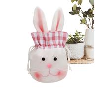fourre-tout en forme de lapin - Grands sacs de Pâques, lapin doux de 25,4 cm avec breloque, duo de sacoches en tissu avec lueur, ornement de panier festif, emballage de cadeaux pour les