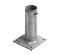 Fourreau à platine pied de poteau acier galvanisé Diamètre 60,3 mm (pour tube Ø 49 mm)