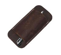 Fourreau de transport compact, étui vintage, pochette en cuir véritable, étui de ceinture, idéal pour Noël et fête des pères, cadeau d'anniversaire, 11,7 x 5,7 cm, marron, Refer to description