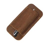 Fourreau de transport horizontal en cuir pour ceinture - 11,8 x 5,7 cm - Étui vintage pour accessoires - Cadeau de fête des pères pour Noël, anniversaires, café, Refer to description, Unisexe