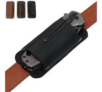 Fourreau de transport horizontal rétro en cuir fait à la main, étui de couteau en cuir, étui pliable en cuir pour le rangement de couteaux fait à la main pour homme (noir)