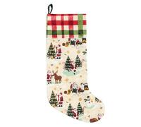 fourrer. Bas de Noël en Velours imprimé Jolly Santa