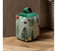 fourrer. Butée de Porte en Velours de Bois Lodge, Oak Green, 12 x 12 x 18cm