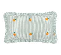 fourrer. Housse de Coussin Brodée à Volants Les Fruites - Oranges - 30x50cm