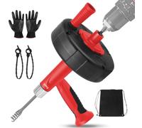 FOURROBBER Spirale de nettoyage de tuyaux 7,5 m avec embout de perçage | Déboucheur de canalisation en spirale robuste pour cuisine, salle de bain, douche et évier - Kit d'arbre de nettoyage avec