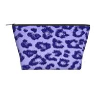 Fourrure De Peau Imprimé Léopard Violet, Trousse de Toilette Trousse de Maquillage Sac à cosmétiques Trousse de Toilette de Voyage Portable