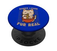 Fourrure de Ramen pour Amoureux des Chats - Véritable Mignon Kawaii PopSockets PopGrip Adhésif