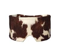 Fourrure de vache, poils de vache, peau, sourcils et motif animal domestique blanc,Masque pour les yeux bloquant la lumière Cache-yeux et cache-oreilles pour le sommeil