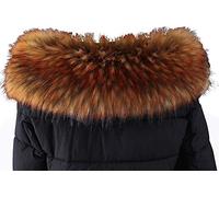 Fourrure Écharpe de Châles le de femme, Col fourrure synthétique Étole fourrure Capuche Fausse Fourrure Amovible pour Manteau d'hiver Parka Veste avec Boutons
