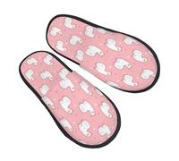 Fourrure Pantoufles Alpaga Mignon Qui Aime Le Roses Cozy Pantoufles De Voyage Chaud Hiver Chausson Pour Voyage Invité Spa M