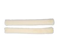 QHP Protège-rênes en fourrure synthétique avec fermeture Velcro (45 cm, crème)