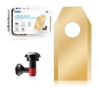 FourShow 36 Pcs Lames de Rechange compatibles avec Toutes Les tondeuses robotiques Sunseeker, Lames de Rechange durables en Titane, incluant des vis avec revêtement de sécurité
