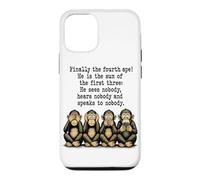 Fourth Ape Smartphone Satire 3 Funny Monkeys sur Les réseaux Sociaux Coque pour iPhone 12/12 Pro