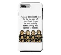 Fourth Ape Smartphone Satire 3 Funny Monkeys sur Les réseaux Sociaux Coque pour iPhone 7 Plus/8 Plus