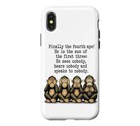 Fourth Ape Smartphone Satire 3 Funny Monkeys sur Les réseaux Sociaux Coque pour iPhone X/XS