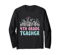 Fourth Grade Teacher Wildflower Tee Manche Longue