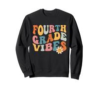 Fourth Grade Vibes Teacher Retro 4th Grade 1st Day Of School Sweatshirt