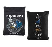 Fourth Wing Housse de Livre Inspirée du Dragon Rider - Fantaisie Avec Fermeture Éclair - Cadeau de Rat de Bibliothèque (Livre de Guerre)