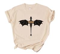 Fourth Wing “There’s Nowhere in Existence Violence” Quote T-Shirt, Xaden Swords Roses Tee for BookTok Dragon Riders-6||l