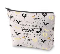 Fourth Wing Trousse de maquillage avec fermeture éclair Inscription You're Really A Violent Little Thing, violet, Non