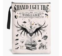 Fourth Wings - Housse de livre avec fermeture éclair - Housse de livre avec fermeture éclair pour les amateurs de livres, pochette de protection Kindle, cadeau pour femme, enseignante, bibliothécaire,