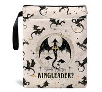 Fourth Wings - Housse de livre avec fermeture éclair, pochette de livre pour les amateurs de livres, pochette de protection Kindle, cadeau pour femme, enseignante, bibliothécaire, rat de bibliothèque