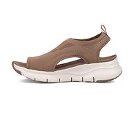 FOURTOC Sandales de Sport et D'ExtéRieur Femme Sandales de Sport à GlissièRe OrthopéDiques Lavables D'éTé, Chaussures dé Contractées pour Femmes à Semelle Souple en Maille,Marron,US9/EU41