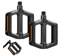 Fousenuk 1 Paire Pedale Velo Noir, Pédales VTT Étanches, Pédale de Vélo Antidérapant, Pedales avec Bandes Réfléchissantes, Pédales de Vélo pour Vélo VTT, Vélos de Route