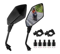 Fousenuk 1 Paire Retroviseur Moto Embout de Guidon, Universel Réglable 360° Rétroviseurs Latéraux de Moto avec Boulon M8 et M10, Moto Miroir Compatible avec Scooter, Mobylette, ATV, Bicyclette