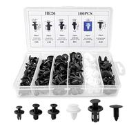 Fousenuk 100 Pièces Clips Voiture Universel, 6 Taille Clips de Fixation Voiture Outils, Rivet Plastique, Agrafes Carrosserie pour Pare-Chocs Porte de Voiture Fender Push Kit de Remplacement