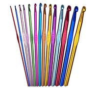 Fousenuk 14pcs Crochets en Aluminium Tricot Outils, Ensemble de Crochets Ergonomique Crochets de Tricot Multicolore 2-10mm, Crochets Aiguilles à Tricoter Craft pour Débutants et Professionnels