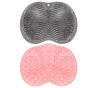 Fousenuk 2 pièces brosse pieds douche avec ventouses, coussin de massage pour pieds, épurateur de dos douche antidérapant, foot scrubber en silicone, tapis de bain pour Nettoyer et Masser les Pieds