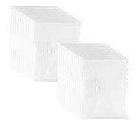 Fousenuk 24Pcs Pochette Plastique A4 Perforée, Transparente Porte-Documents avec Bouton Pression, Poche pour Étiquette, 11 Trous Imperméable Pochettes Perforées pour Maison, Bureau, Ecole