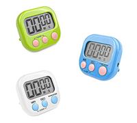 Fousenuk 3 Pièces Minuteur de Cuisine Magnétique avec 3 Couleurs, Chronometre avec Grand Écran LCD, Chronomètre et Alarme Digital, Timer Enfant, Compte à Rebours pour Kitchen Cuisson Douche Sport