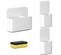 Fousenuk 3 pièces Porte Marqueur Blanc, Magnétique Porte Marqueur avec éponge Magnétique, Crayon Magnétique Porte Support de Crayons Magnétique pour Réfrigérateur Tableau Blanc Casier