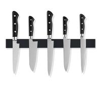 Fousenuk 40cm Porte Couteau, Inox Porte Couteaux Aimanté, Barre Magnetique, Porte Couteaux de Cuisine, Aimant Couteau Mural Support Noir, Sans Perçage, Extra-Fort Aimant, pour une Cuisine Bien Rangée