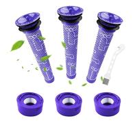 Fousenuk 6 Pièces Filtre Compatible avec DysonV8 V7 - 3 Post-Filtres HEPA et 3 Pré-Filtres de Rechange pour Aspirateur - Avec Brosse de Nettoyage - Pour Aspirateurs Absolute Animal Motorhead