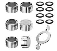 Fousenuk 6 pièces Mousseur Robinet, Filtre Robinet M24 Aérateur de Robinet avec 8 Joints et 1 Clé pour Robinets, Economiseur D'eau pour Robinet pour Cuisine et Lavabo de Salle de Bain