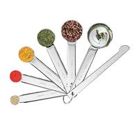Fousenuk 7 pièces Cuillere Doseuse, Lot de Cuillères à Mesurer en Acier Inoxydable Inclure 5 Cuillère Doseuse et 1 Règle de Mesure, Cuilleres Doseuses pour Mesurer Solides et Liquides