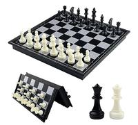 Fousenuk Echiquier Magnetique, Deluxe Pliable Jeux D'Échecs, Portable Chess Board Voyage, Echequier, Pieces Aimanté, Echecier pour Enfants et Adultes (Noir, Blanc) 25 X 25 cm