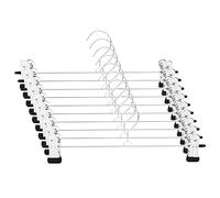 Fousenuk Lot de 10 Cintre Pinces 30cm, Ceintre pour Pantalon Metal avec Deux Antidérapante Clips, Cintres Porte-Pantalons Crochet Pivotant à 360°, Cintre Jupes Femme Gain De Place