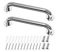 Fousenuk Lot de 2 Barre D'Appui wc, Acier Inox Maintien Poignée Douche, 30cm Barre d'Appui Salle de Bain Coudée, Barres Douche, Baignoire Main Courante Inoxydable Âgées/Handicapées/Enfants, FAO047