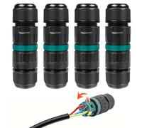 Fousenuk Lot de 4 Connecteur Etanche 3 Fils, Connecteurs de Fils Étanches