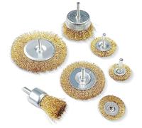 Fousenuk Lot de 7 Brosses Métalliques, Brosse Metallique pour Perceuse Queue de 6 mm, Meuleuse pour Visseuse Perceuse à Nettoyer Bois en Métal pour L'Élimination de la Rouille/Corrosion/Peinture