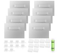 Fousenuk Lot de 8 Supports de Fixation pour Photos et Miroirs, Crochets Autocollants, Accroche Miroir Sans Perçage, Accroche Tableau, Support de Suspension en Verre Acrylique, Forte Jusqu'à 2.5 Kg